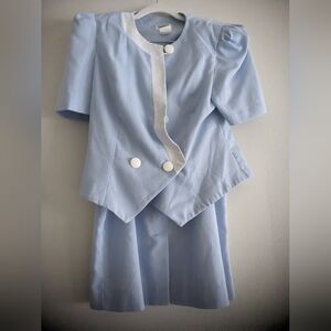 Women's two piece skirt suit - powder blue
